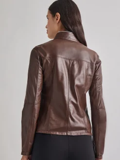 Jackets & Coats|Misook Heritage Fit Reversible Suede Leather Jacket Mahogany/Macchiato