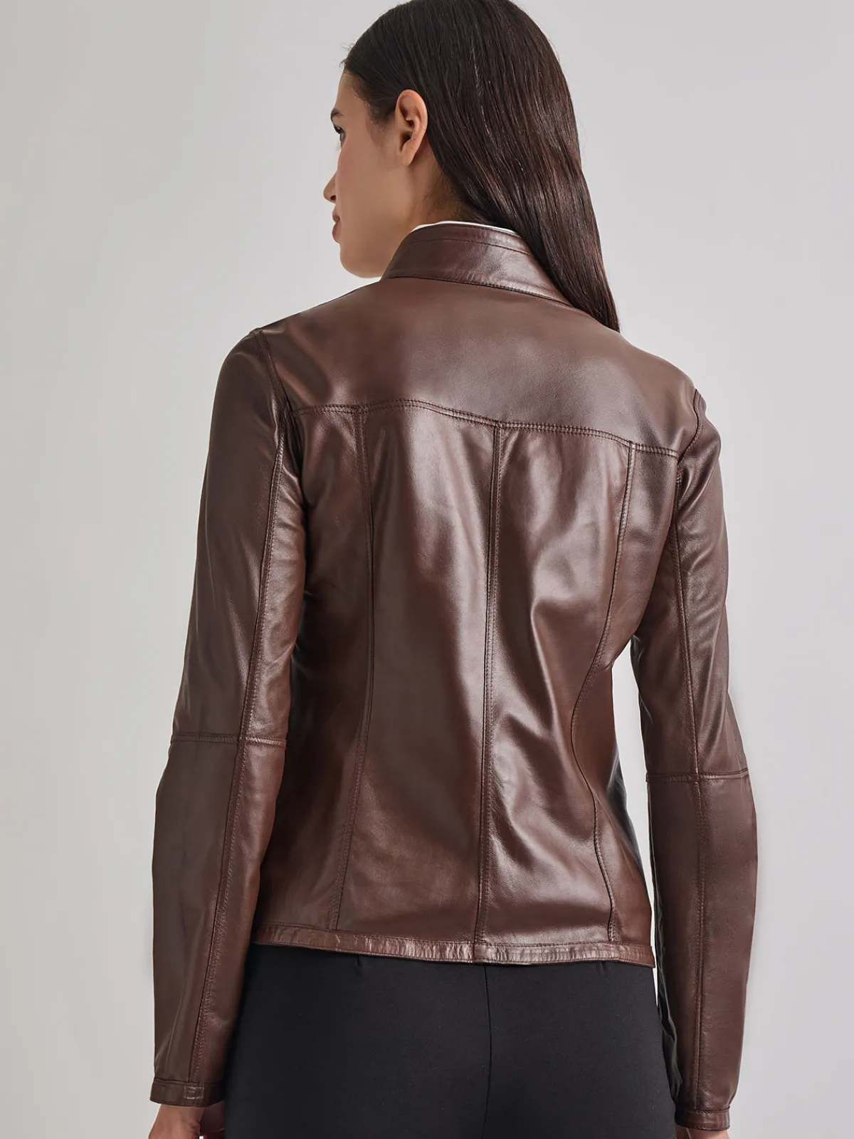 Jackets & Coats|Misook Heritage Fit Reversible Suede Leather Jacket Mahogany/Macchiato