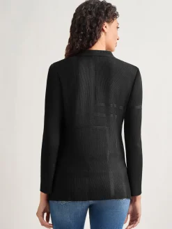 Jackets & Coats|Misook Inverted Notch Collar Tailored Knit Jacket Black