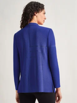 Jackets & Coats|Misook Inverted Notch Collar Tailored Knit Jacket StarryNightBlue