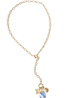 Accessories|Necklaces|Misook 18K Matte Gold Plated Paperclip Chain Necklace BlueCrystal