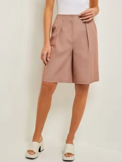 Pants & Shorts|Misook Knee Length Bermuda Shorts - Pleated Woven Charmeuse