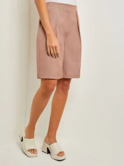 Pants & Shorts|Misook Knee Length Bermuda Shorts - Pleated Woven Charmeuse