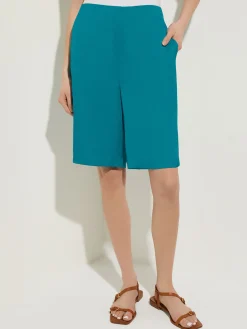 Pants & Shorts|Misook Knee-Length Woven Shorts FrenchBlue