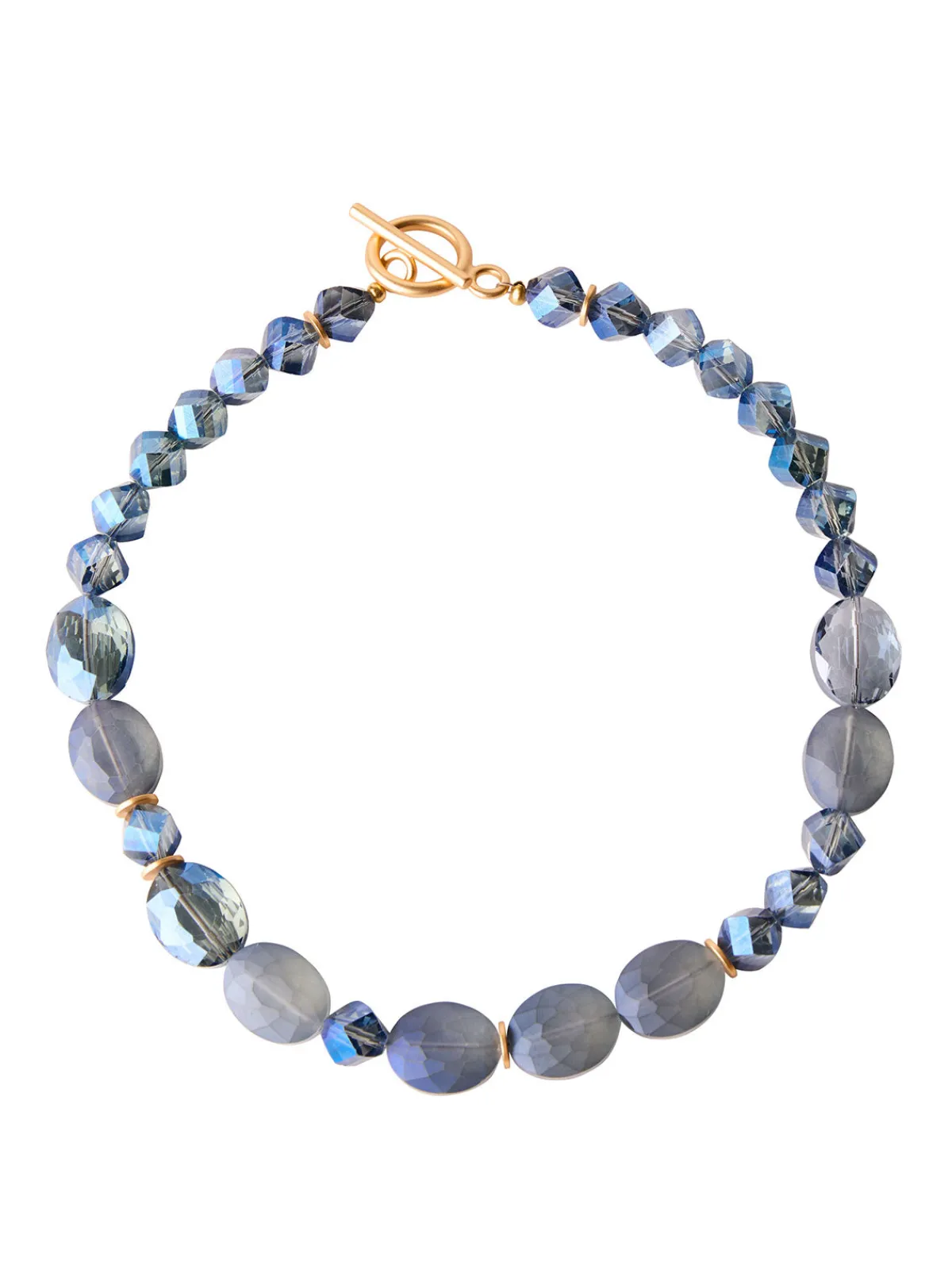 Accessories|Necklaces|Misook Labradorite Mixed Crystal Necklace Blue/Gold