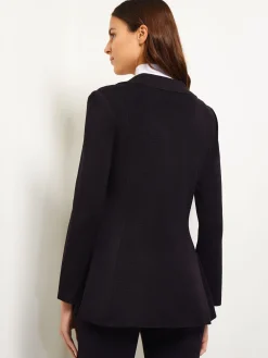 Jackets & Coats|Misook Lace Accent Tailored Knit Blazer Black