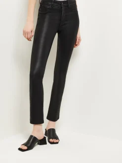 Pants & Shorts|Misook Mara Mid-Rise Straight Leg Ankle Jeans BlackCoated
