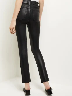 Pants & Shorts|Misook Mara Mid-Rise Straight Leg Ankle Jeans BlackCoated