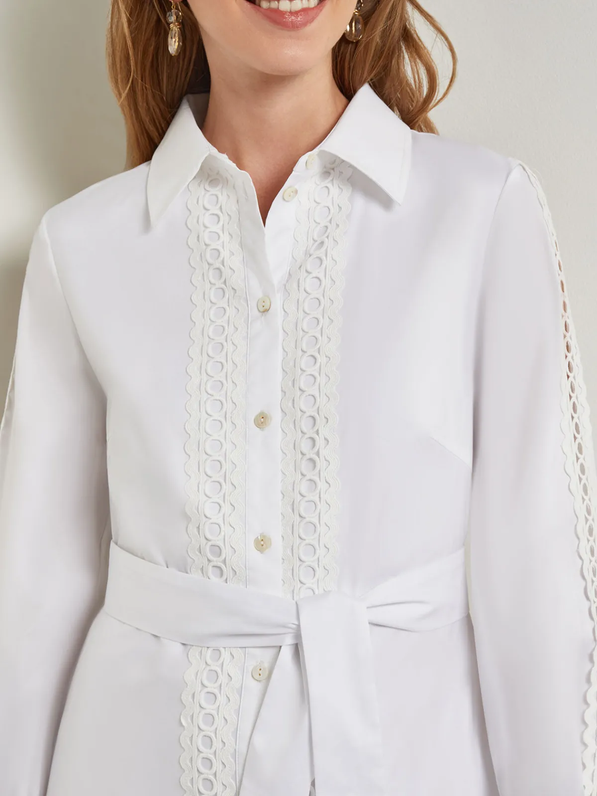 Dresses|Misook Maxi Dress - Eyelet Trim Cotton White