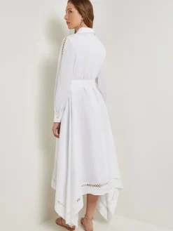 Dresses|Misook Maxi Dress - Eyelet Trim Cotton White