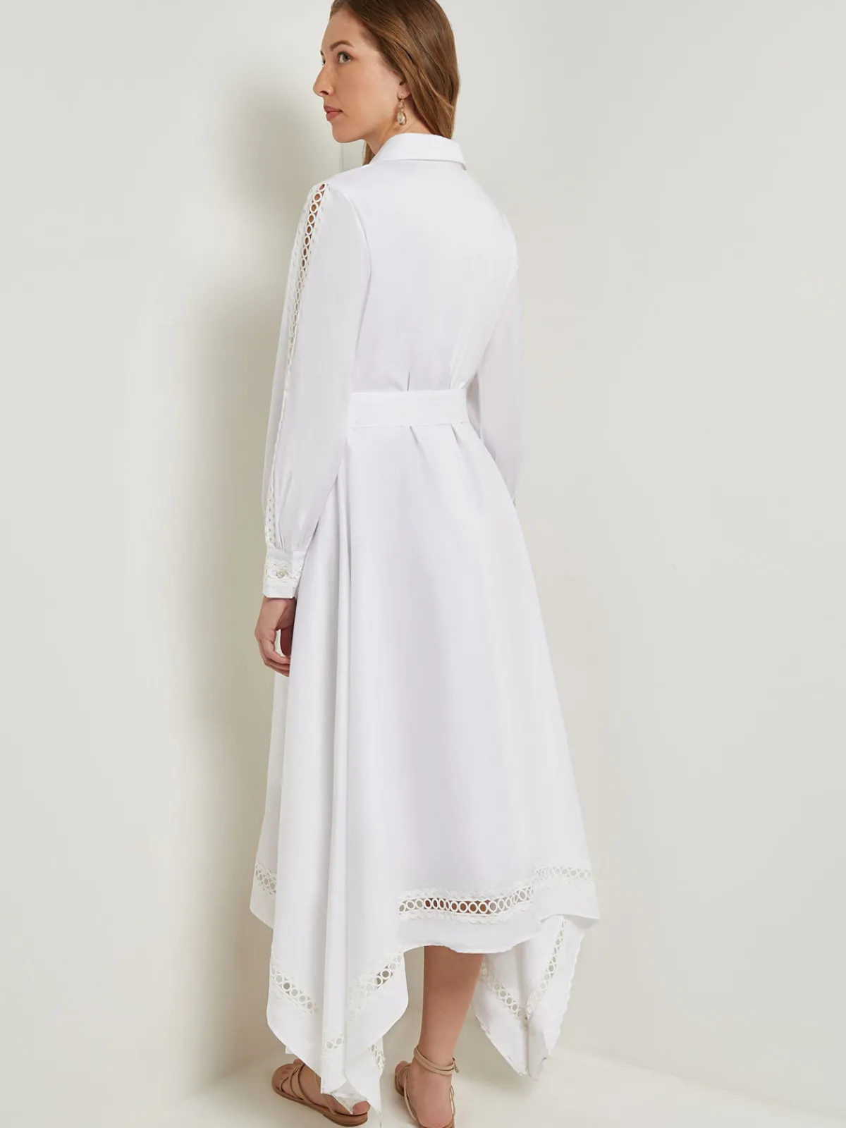 Dresses|Misook Maxi Dress - Eyelet Trim Cotton White