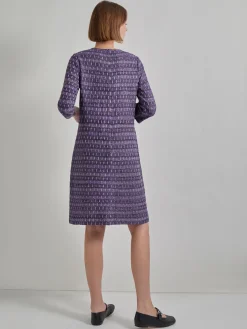 Dresses|Misook Metallic Accent Tweed Knit Shift Dress PlumRoyale/Black/NewIvory