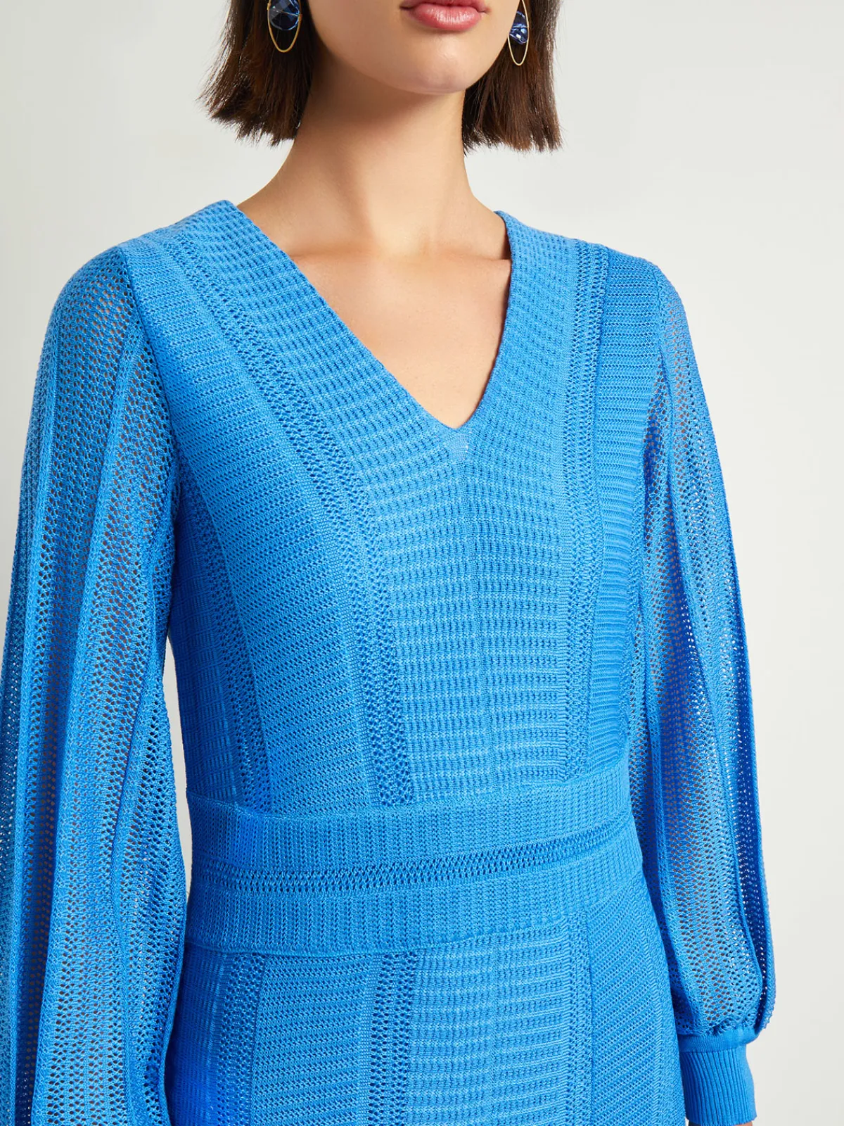 Dresses|Misook Midi Fit & Flare Dress - Multi-Stitch Knit AdriaticBlue