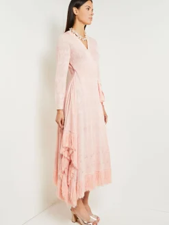 Dresses|Misook Midi Wrap Dress - Soft Jacquard Knit PorcelainPink