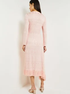 Dresses|Misook Midi Wrap Dress - Soft Jacquard Knit PorcelainPink
