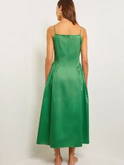 Dresses|Misook Modern Fit & Flare Cotton Maxi Dress VerdantClover