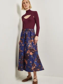 Tops & Tees|Misook Modern Fit Convertible Ribbed Soft Knit Top Sangria
