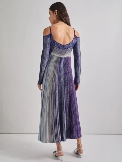 Dresses|Misook Modern Fit Empire Shimmer Lurex Knit Maxi Dress StarryNightBlue/Black/BlueHeather/Mink/PlumRoyale