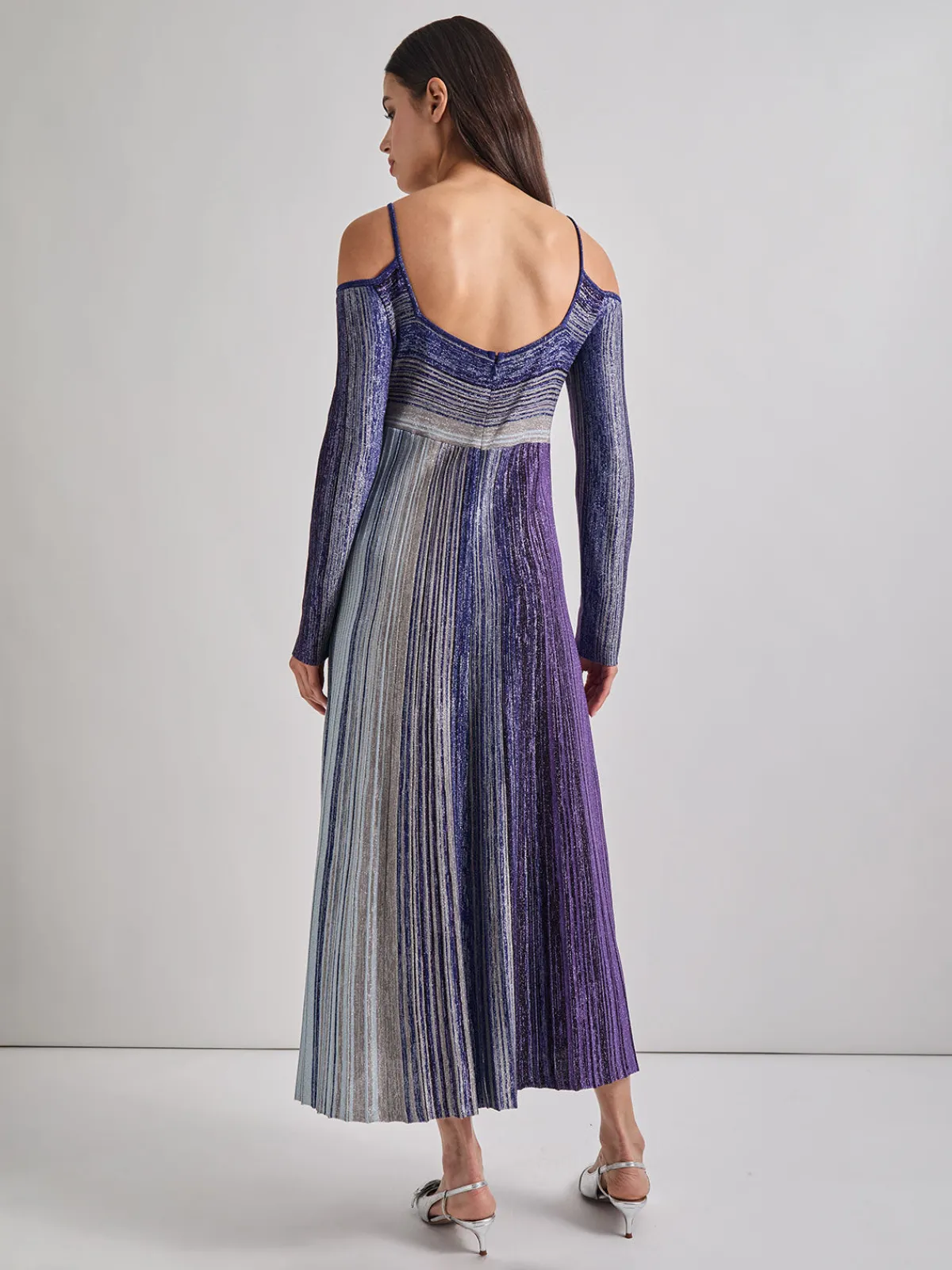 Dresses|Misook Modern Fit Empire Shimmer Lurex Knit Maxi Dress StarryNightBlue/Black/BlueHeather/Mink/PlumRoyale