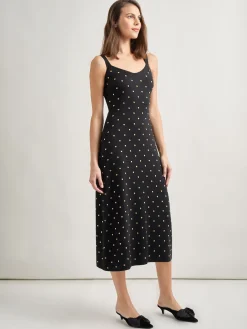 Dresses|Misook Modern Fit Gold Stud Midi Soft Knit Tank Dress Black