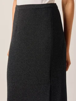 Skirts|Misook Modern Fit Sparkle Stretch Woven Straight Maxi Skirt Black
