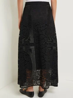 Skirts|Misook Modern Fit Textural Woven Maxi Skirt Black
