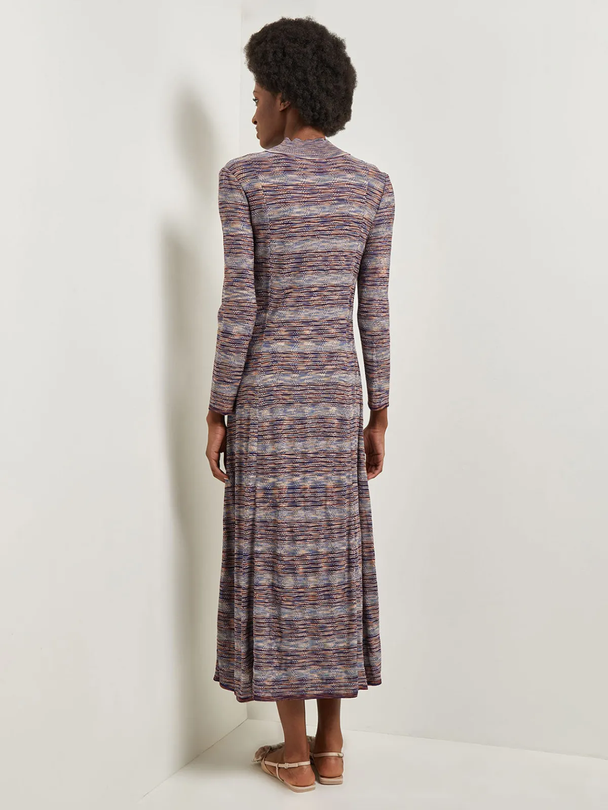 Dresses|Misook Modern Fit-and-Flare Melange Knit Cutout Maxi Dress StarryNightBlue/Sangria/Goldenwood/Parchment/CornflowerBlue/NewIvory