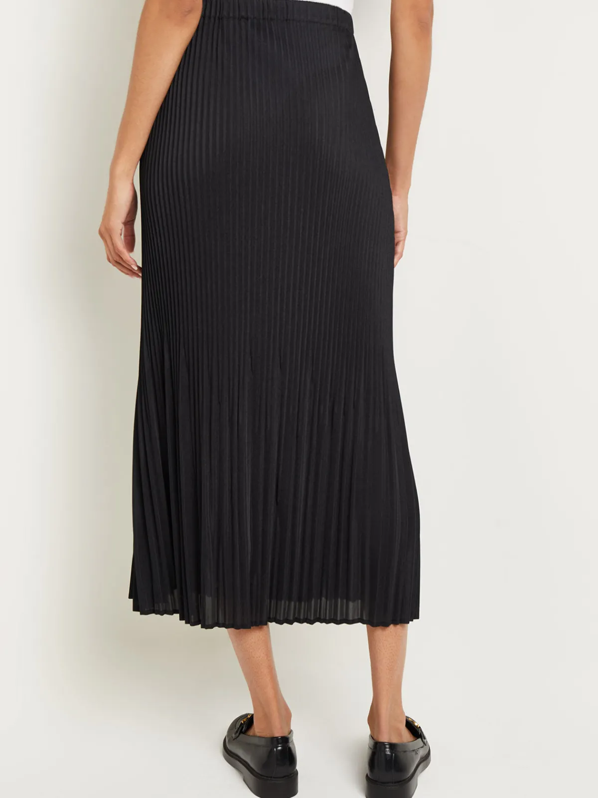 Skirts|Misook Pleated Crepe de Chine Maxi Skirt Black