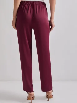 Pants & Shorts|Misook Pull-On Woven Straight Leg Pants Sangria