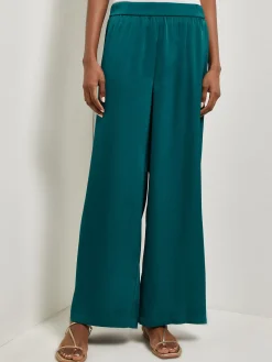Pants & Shorts|Misook Pull-On Woven Wide Leg Pants Spruce