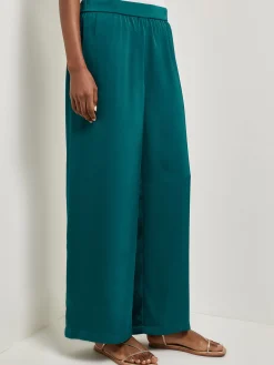 Pants & Shorts|Misook Pull-On Woven Wide Leg Pants Spruce