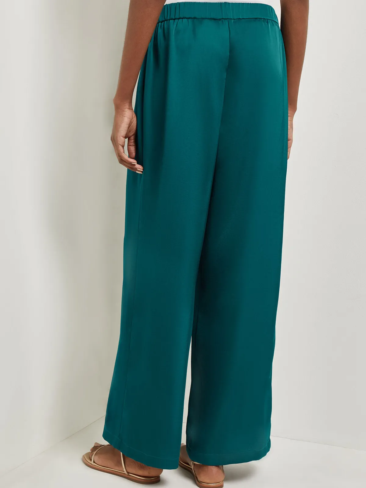 Pants & Shorts|Misook Pull-On Woven Wide Leg Pants Spruce