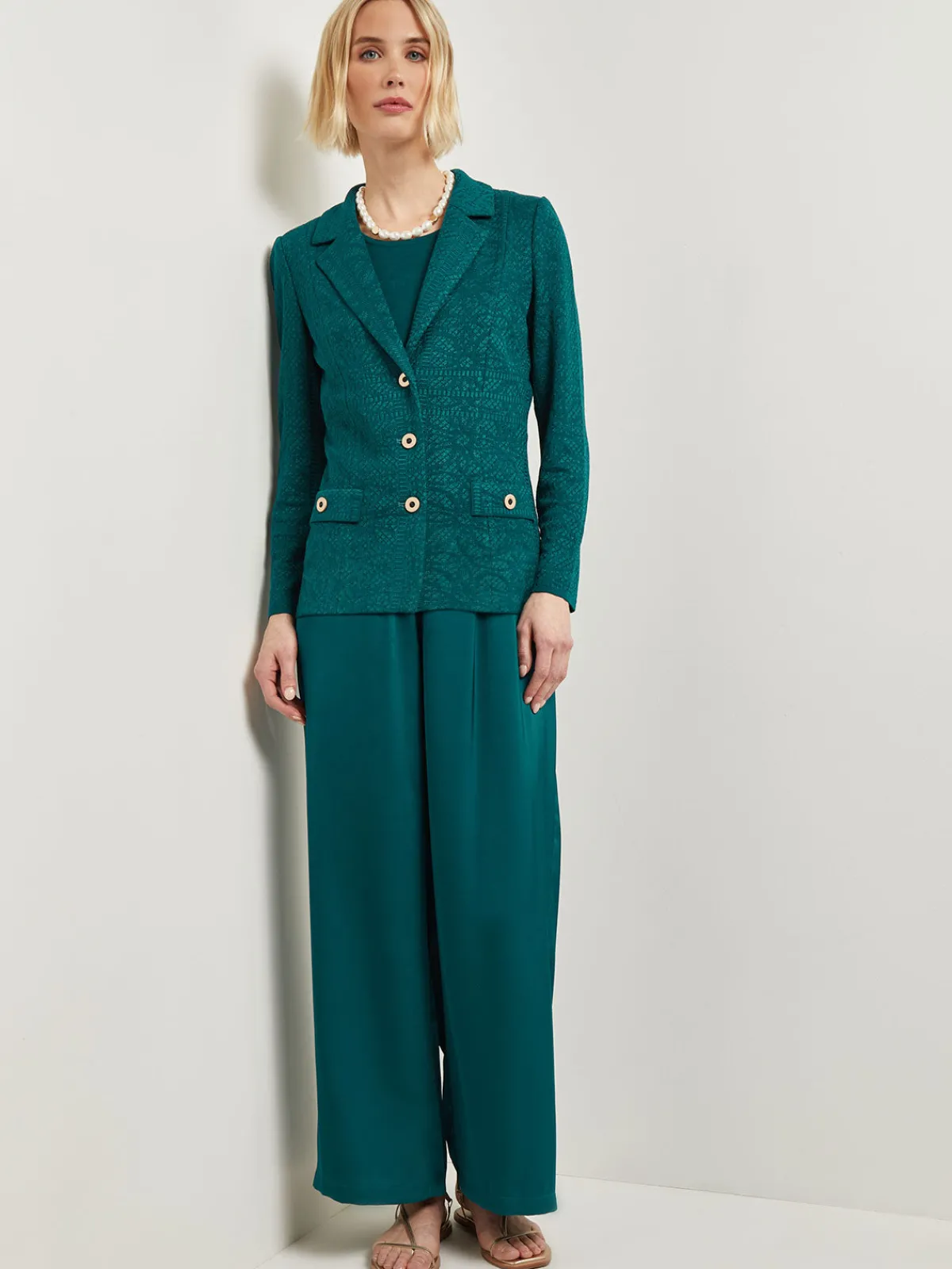 Pants & Shorts|Misook Pull-On Woven Wide Leg Pants Spruce