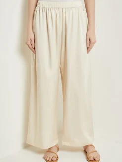 Pants & Shorts|Misook Pull-On Woven Wide-Leg Pants Parchment
