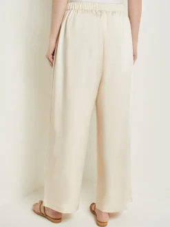 Pants & Shorts|Misook Pull-On Woven Wide-Leg Pants Parchment