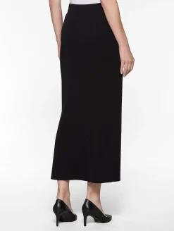 Skirts|Misook 36" Straight Knit Skirt - Long Skirt with Slit | Black