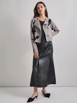 Jackets & Coats|Misook Relaxed Fit Abstract Floral Soft Knit Jacket Mink/Black