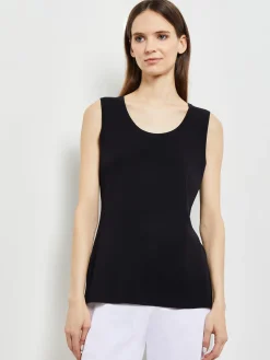 Tops & Tees|Tanks|Misook Scoop Neck Tank Top - Sleeveless Top | Black