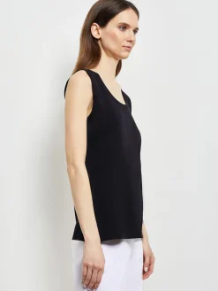 Tops & Tees|Tanks|Misook Scoop Neck Tank Top - Sleeveless Top | Black