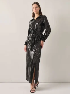 Blouses & Shirts|Tops & Tees|Misook Sequin Novelty Woven Blouse Black