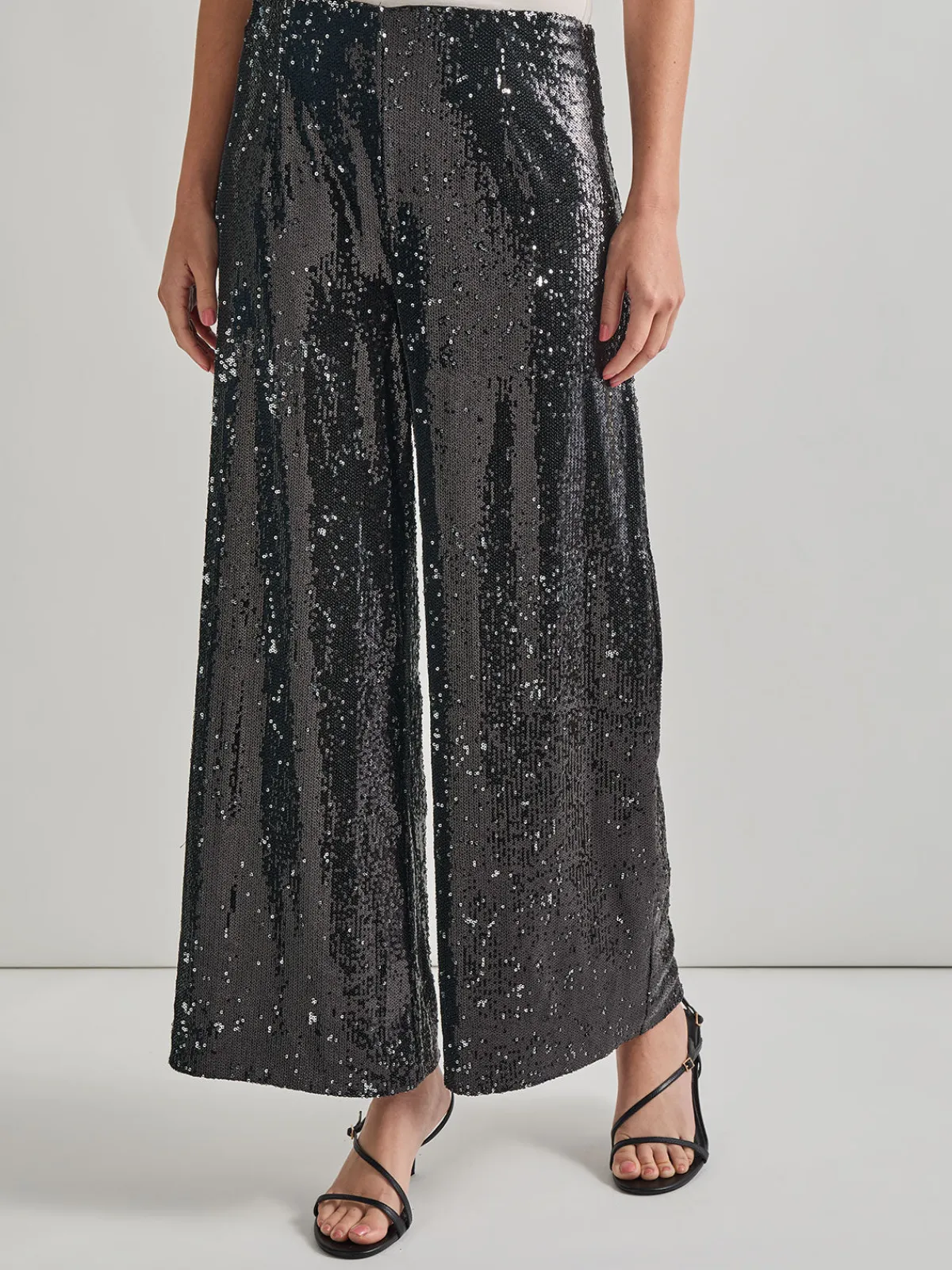 Pants & Shorts|Misook Sequin Novelty Woven Wide Leg Pant Black