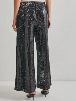 Pants & Shorts|Misook Sequin Novelty Woven Wide Leg Pant Black