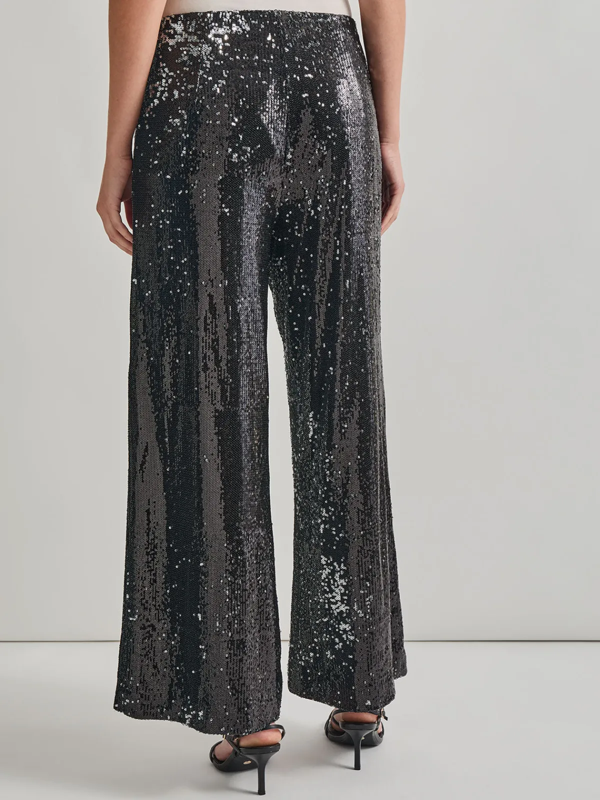 Pants & Shorts|Misook Sequin Novelty Woven Wide Leg Pant Black