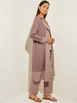 Jackets & Coats|Misook Sheer Duster - Long Brown Coat | Macchiato