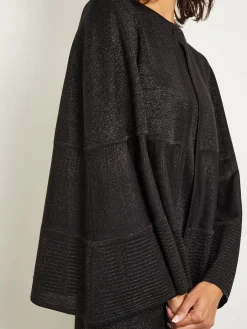 Jackets & Coats|Misook Shimmer Knit Cape Black