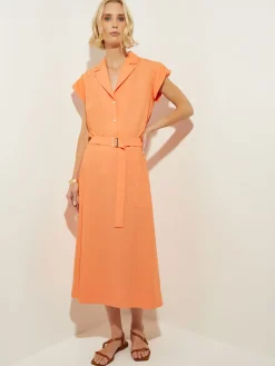 Blouses & Shirts|Tops & Tees|Misook Short Puff-Sleeve Poplin Blouse CitrusBlossom