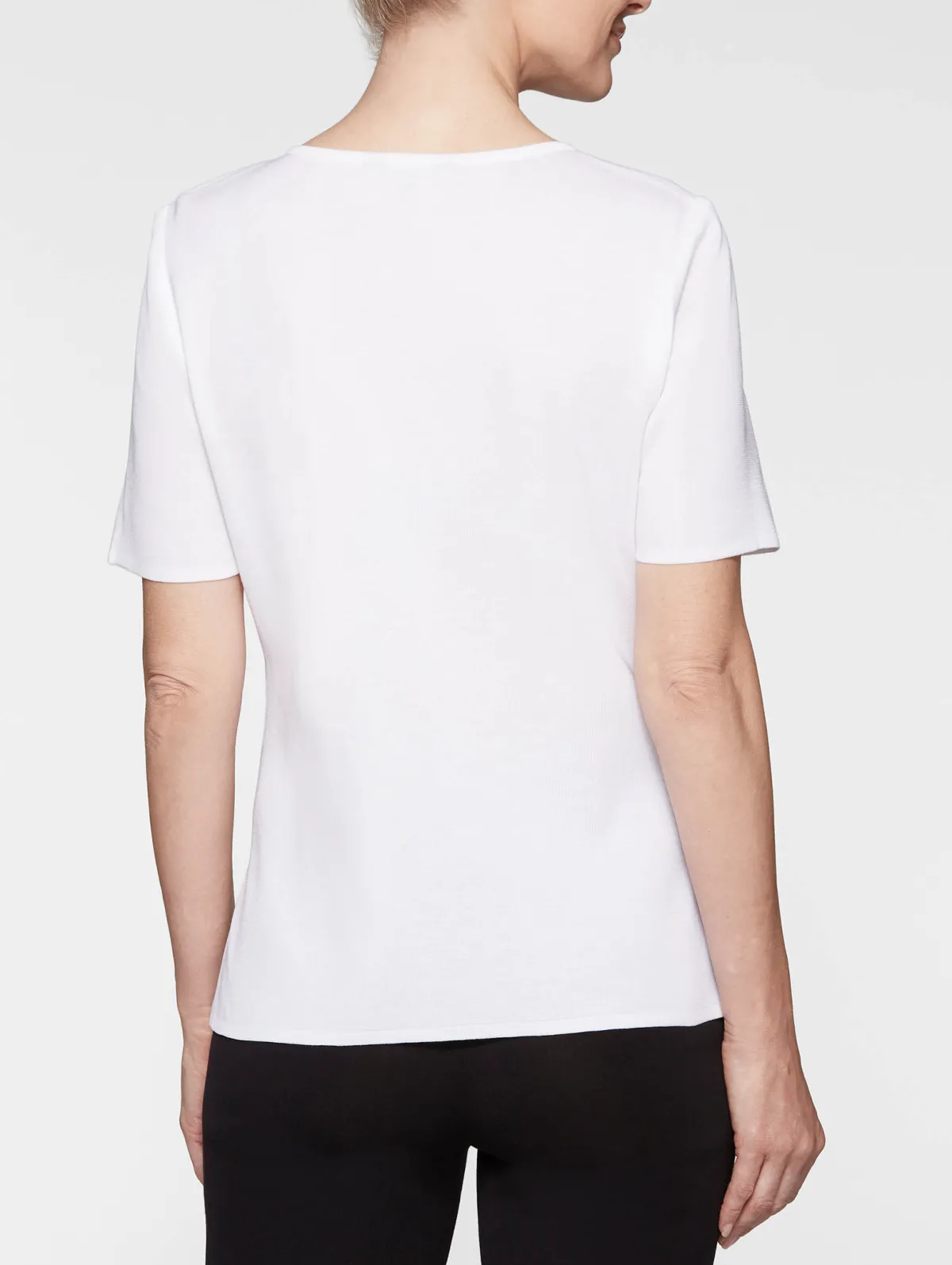 Tops & Tees|Misook Short Sleeve Knit Tunic White