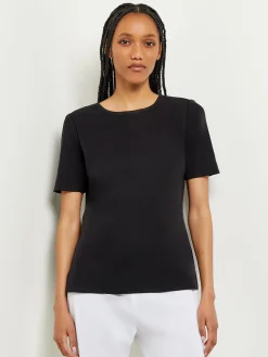 Tops & Tees|Misook Short Sleeve Knit Tunic Black
