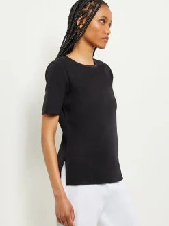 Tops & Tees|Misook Short Sleeve Knit Tunic Black