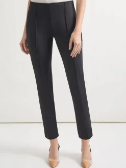 Pants & Shorts|Misook Slim-Fit Ankle-length Ponte Pant Black